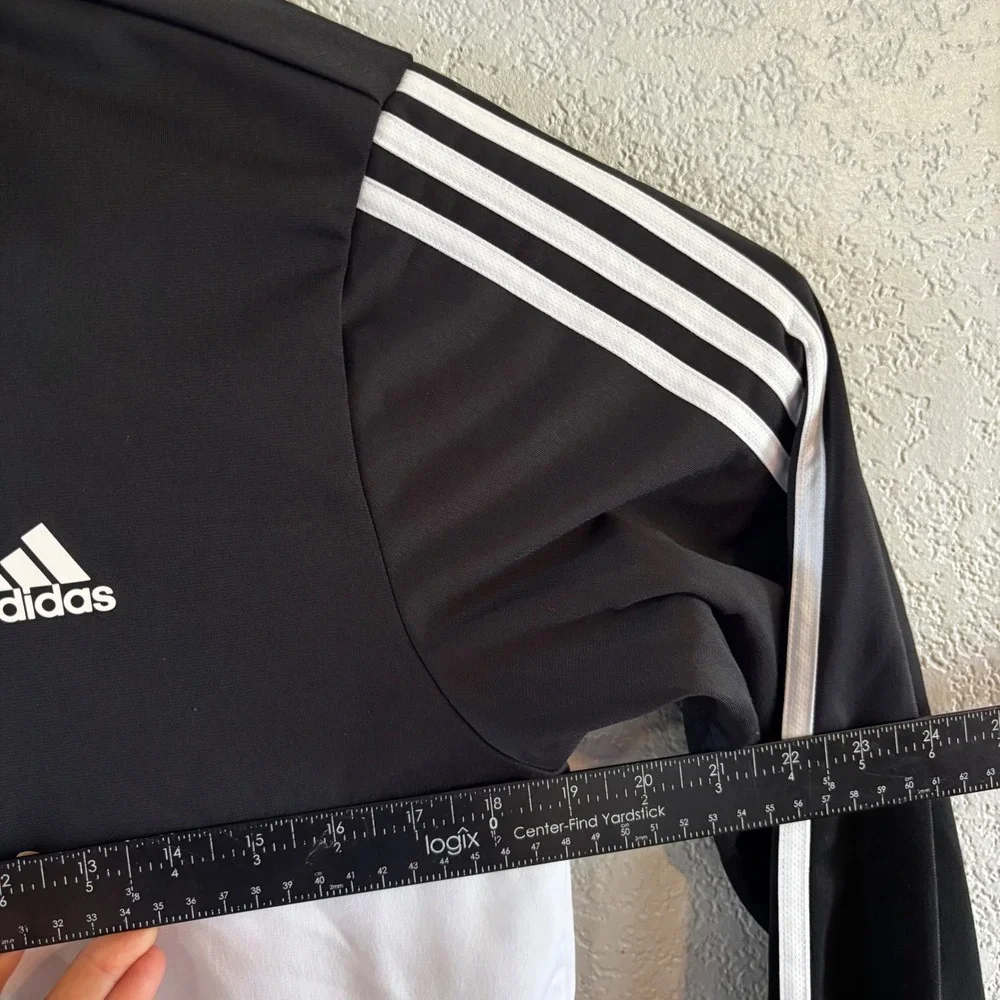 Adidas Mens Colorblock Track Jacket Black White Three Stripe Full Zip Medium
